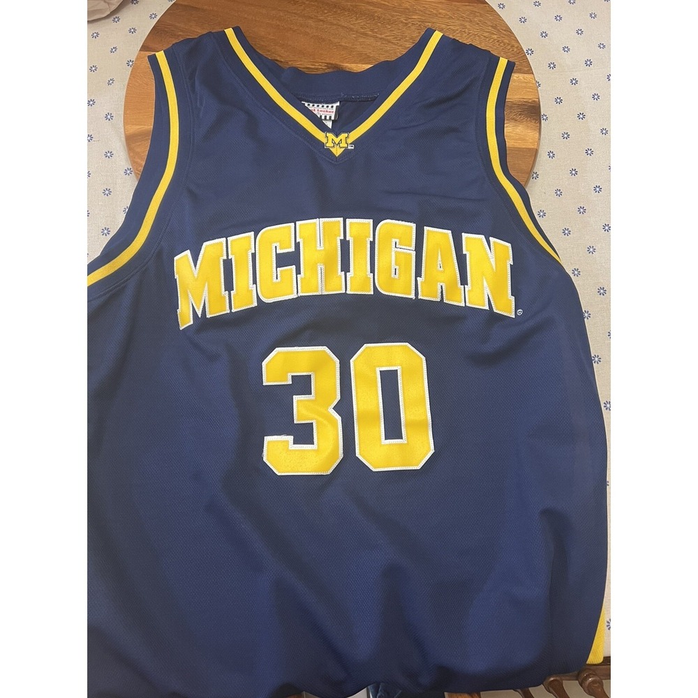 Y2K Michigan Wolverines Men's XL Foot Locker Basketball Embroidered Jersey #30‎